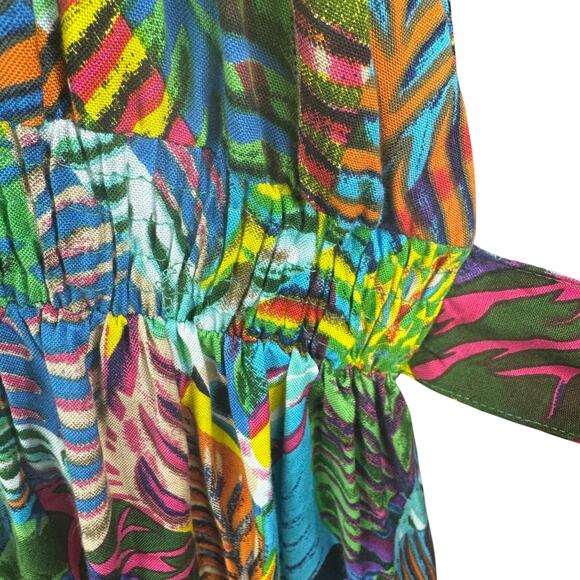 Monroe and Main Tropical Leaf Print Fit and Flare Midi Sundress Size 1X NWT - Picture 9 of 13